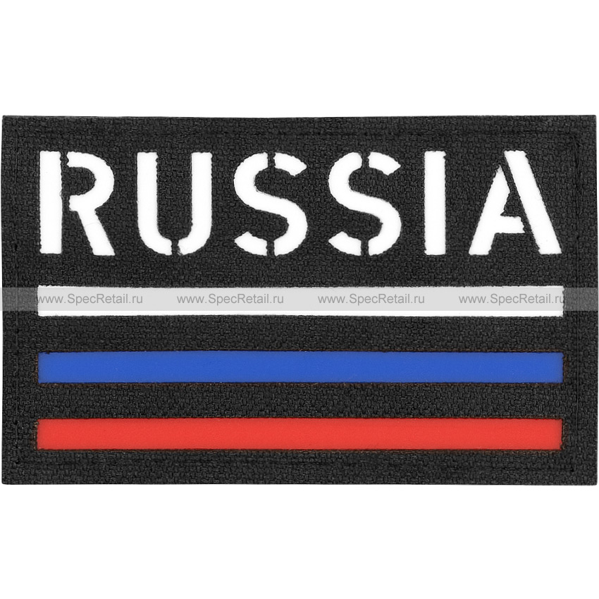 Шеврон Call Sign Patch "Russia. Триколор", черный, 8x5 см