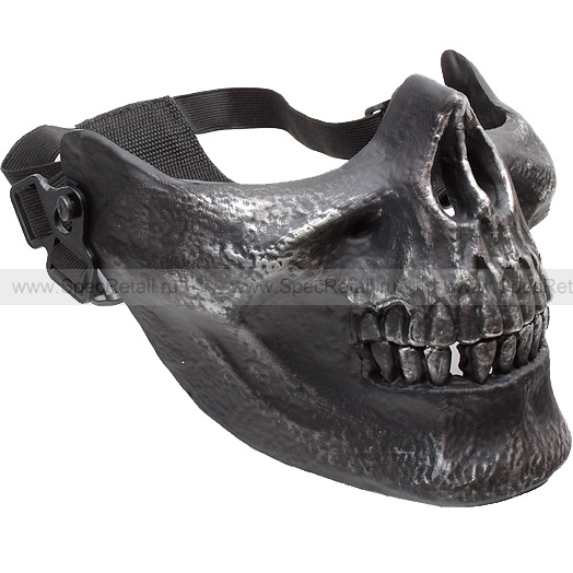 Защитная маска "Череп" на нижнюю часть лица (Black-Silver)