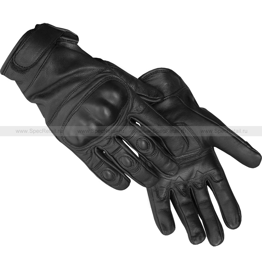 Перчатки тактические (Mil-Tec), кожаные (Black)