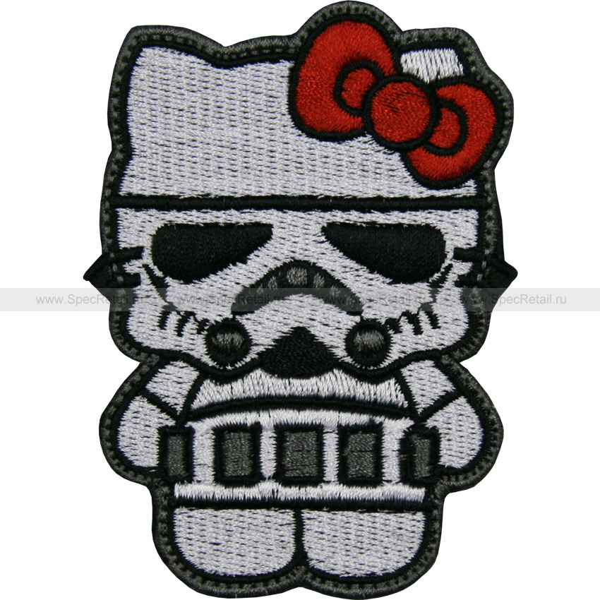 Шеврон текстильный "Hello Kitty. Stormtrooper", 6.5 x 8.9 см