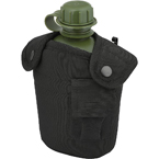 Питьевая фляга с чехлом, 1 литр (Tactical PRO) (Black)