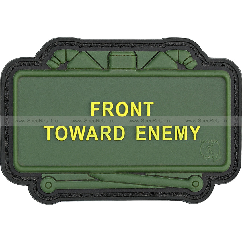 Шеврон ПВХ "Front toward enemy",  6.7x4.6 см