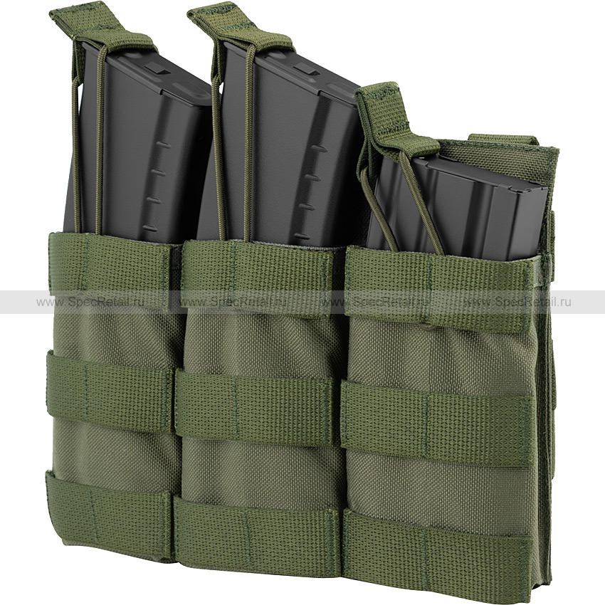 Подсумок на 3 магазина АК или M4, быстрый доступ (Ars Arma) (Olive)