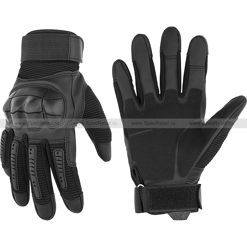 Тактические перчатки с пальцами (Black)