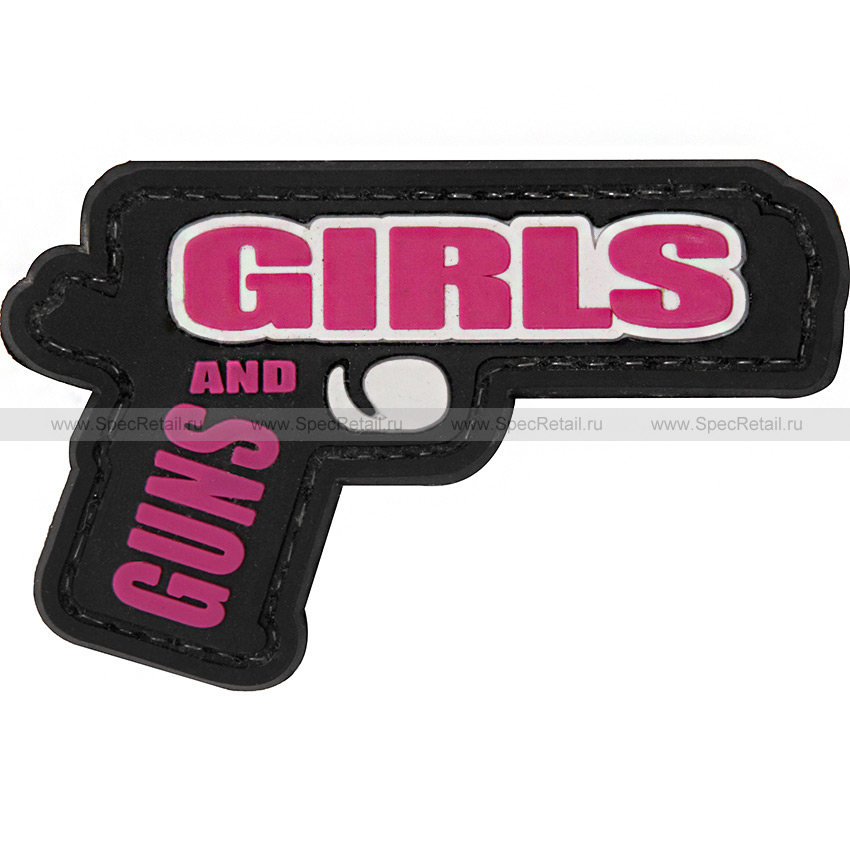 Шеврон ПВХ "Guns and girls", 6.9x4.4 см